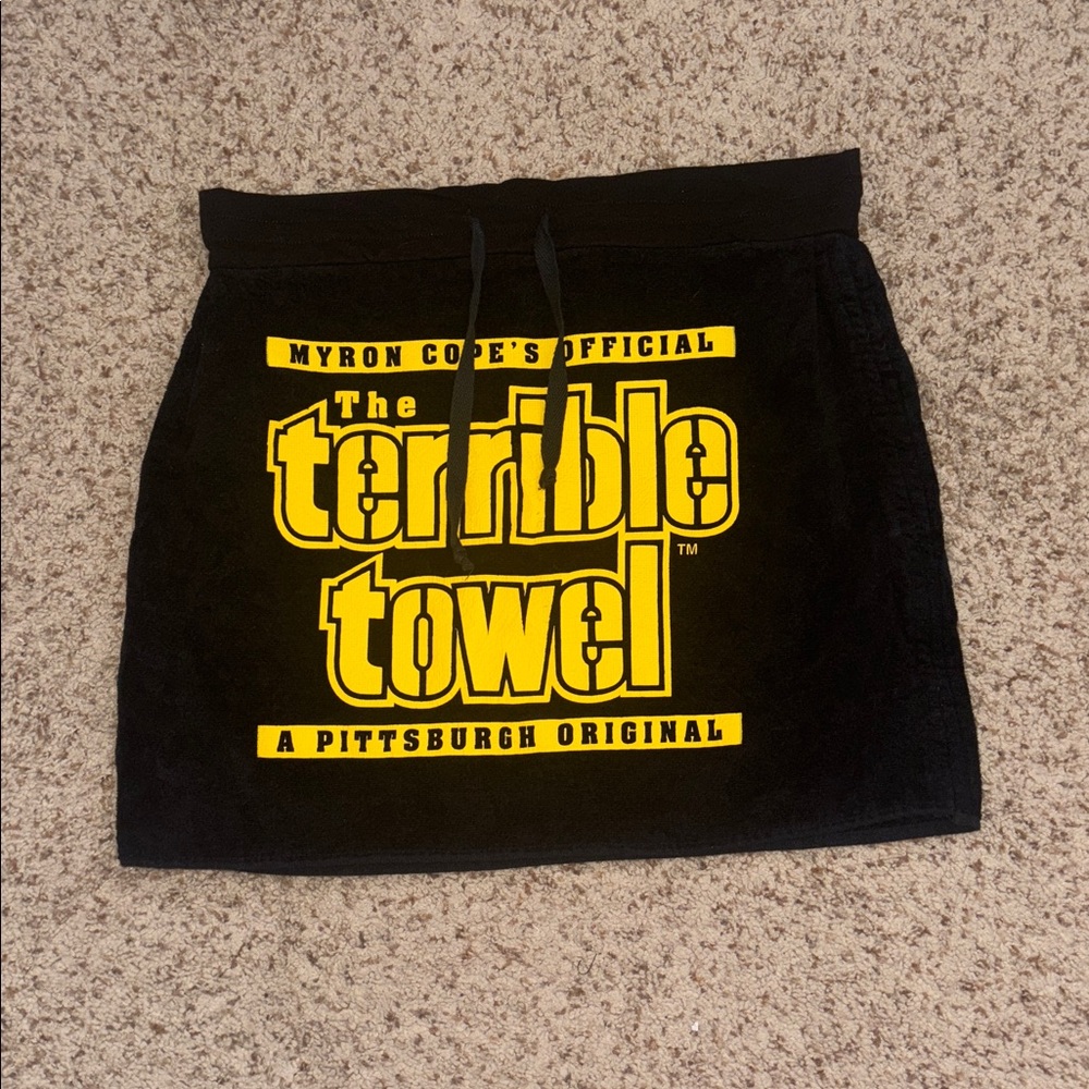 Black and Yellow Terrible Towel Skirt